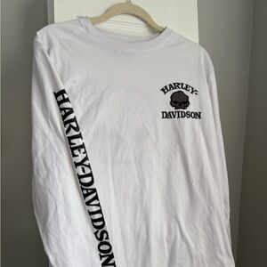 Harley-Davidson White and Black Graphic Long Sleeve